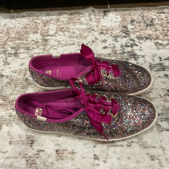 Keds Glitter Sparkle Rainbow Sneakers Extra Laces - Picture 5 of 6